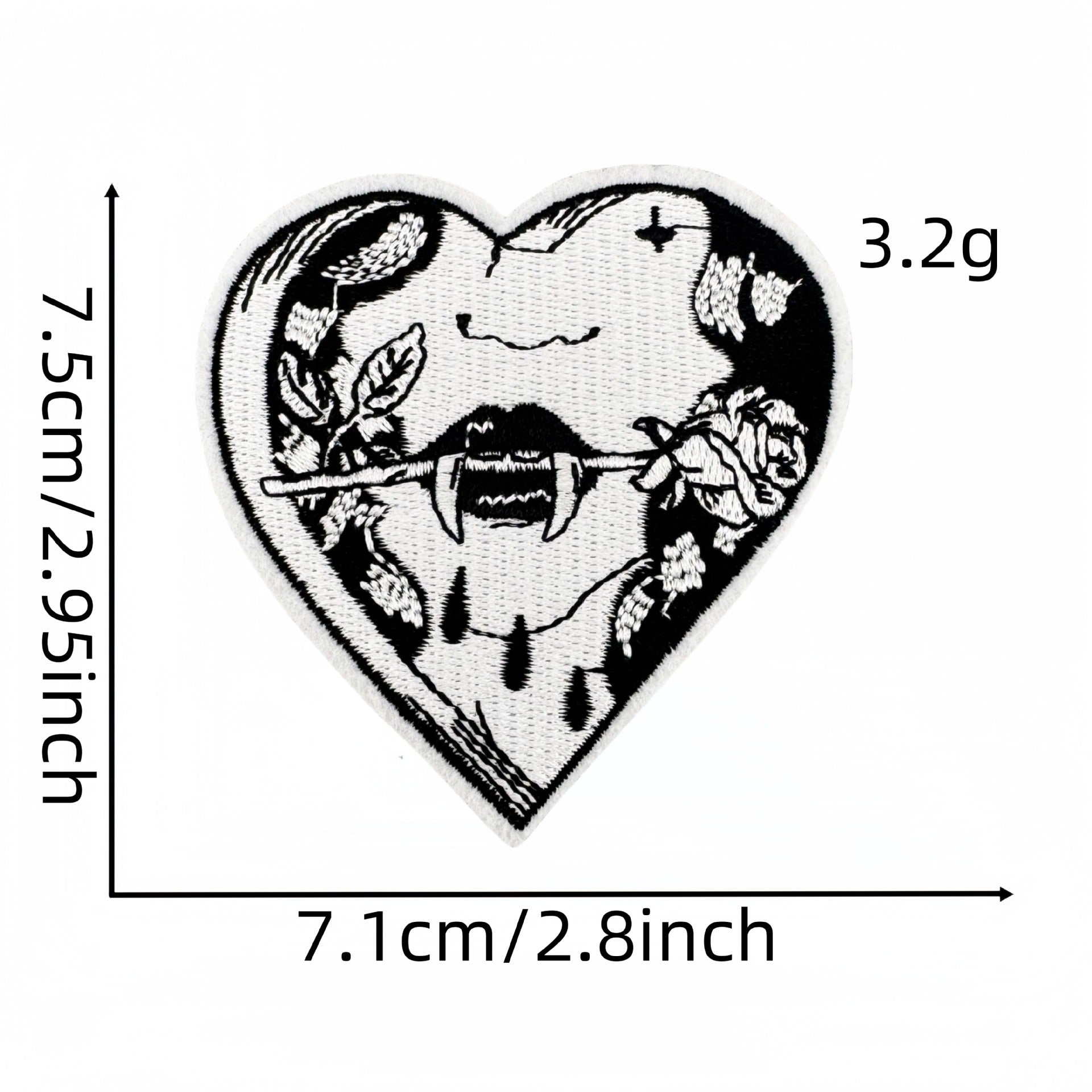 Wholesale Black and white horror embroidery DIY patches