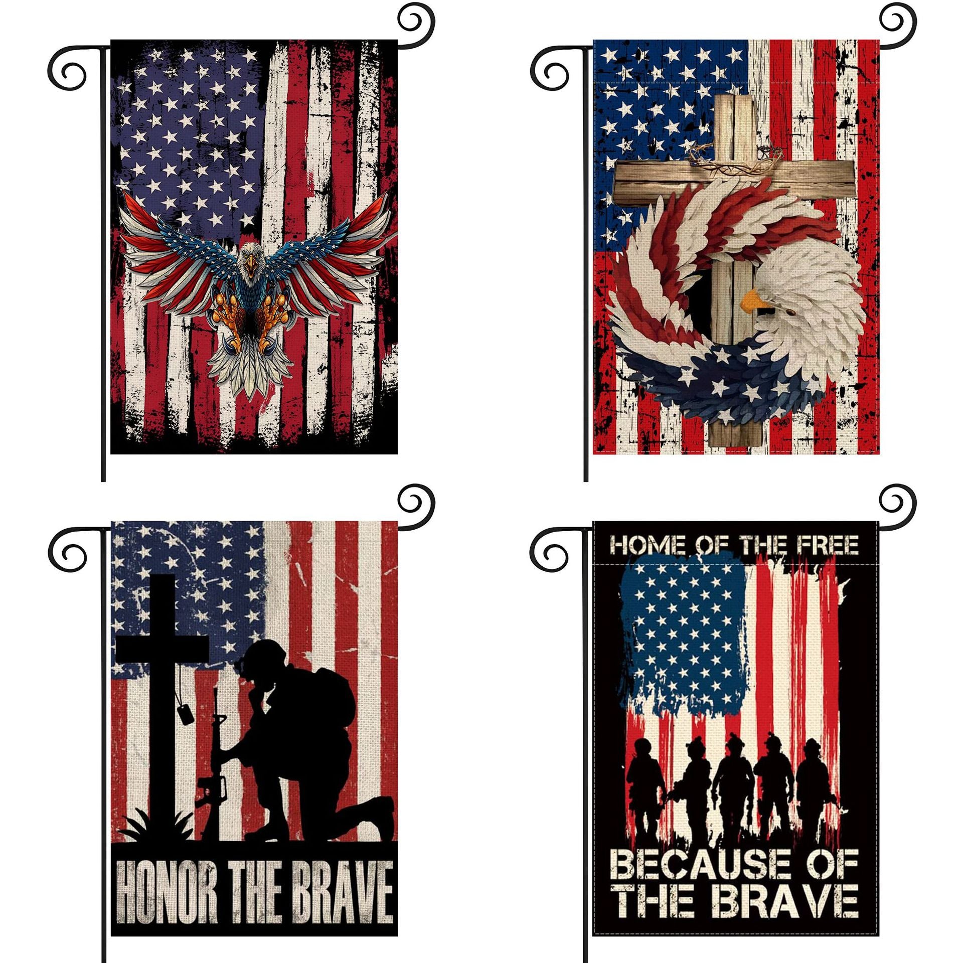 Wholesale Linen Fourth of July Garden Flags
