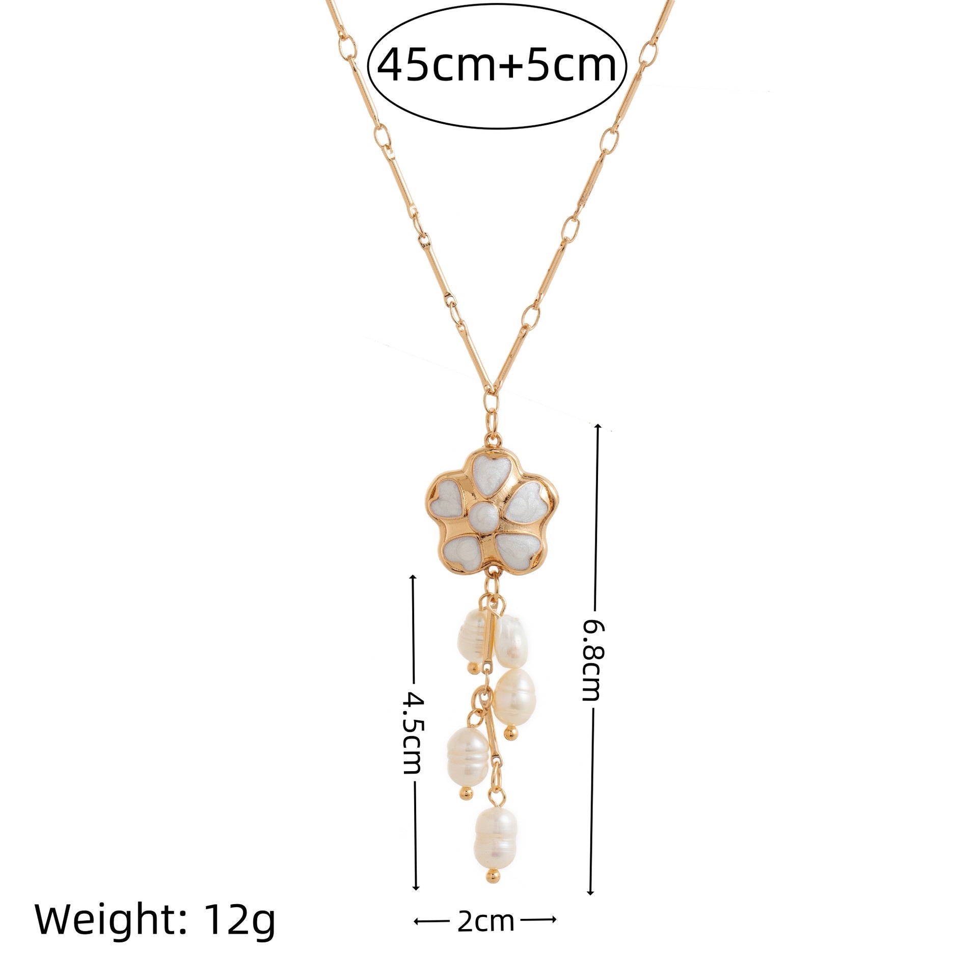 Wholesale Flower Pendant Freshwater Pearl Collarbone Necklace Chic Jewelry For Women Gift Boutique Resale
