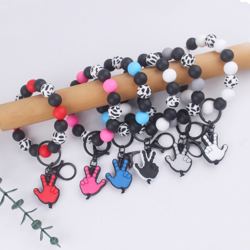 Wholesale Cute Dairy Bead Bracelet Keychain
