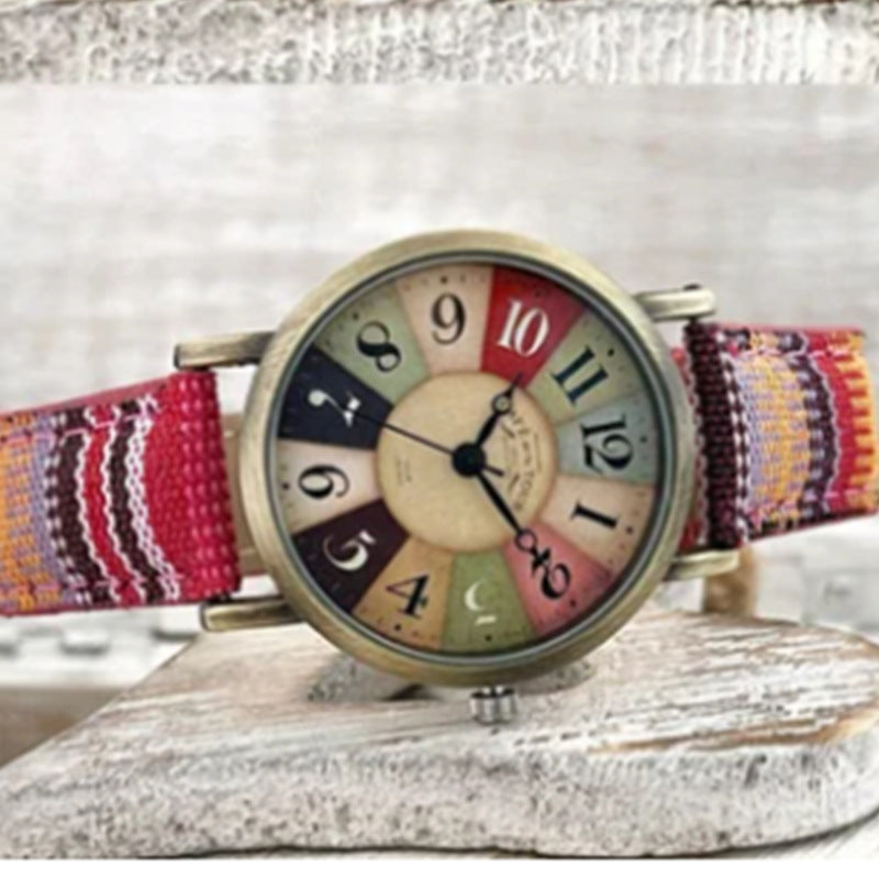 Wholesale Colored Watch Straps, Ethnic Style Glass Mirror Watches