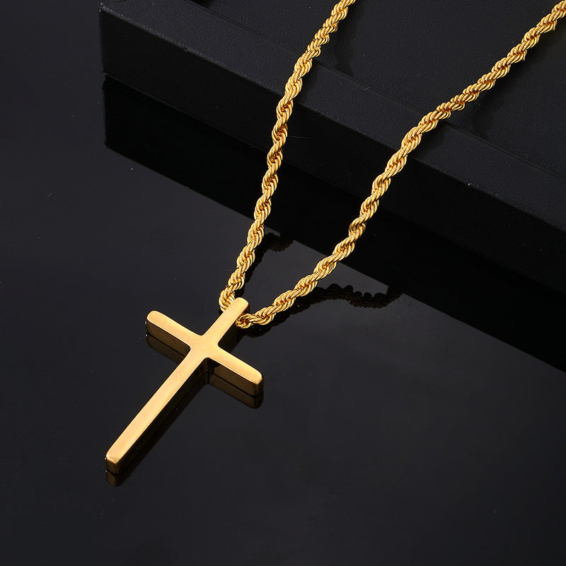 Wholesale Titanium steel polished cross men