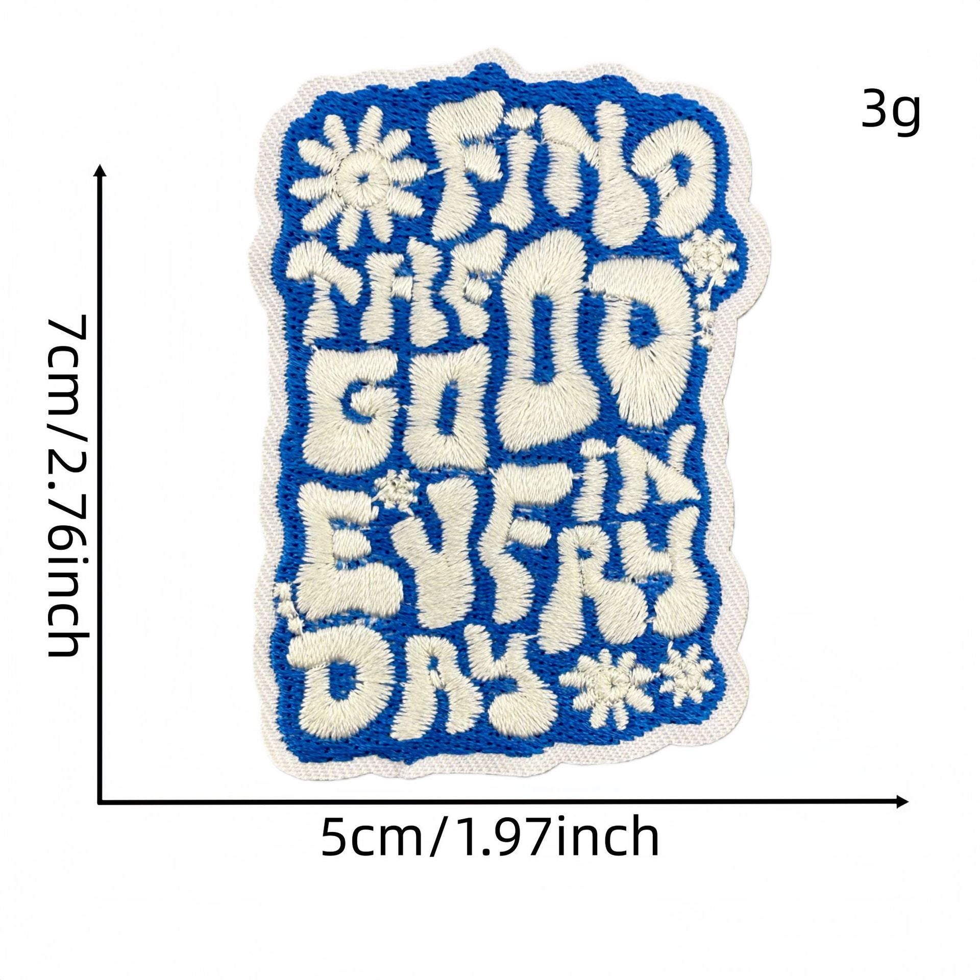 Wholesale Blue Embroidered Iron On Patch Positive Energy Saying DIY Fashion Accessory For Clothing Bags