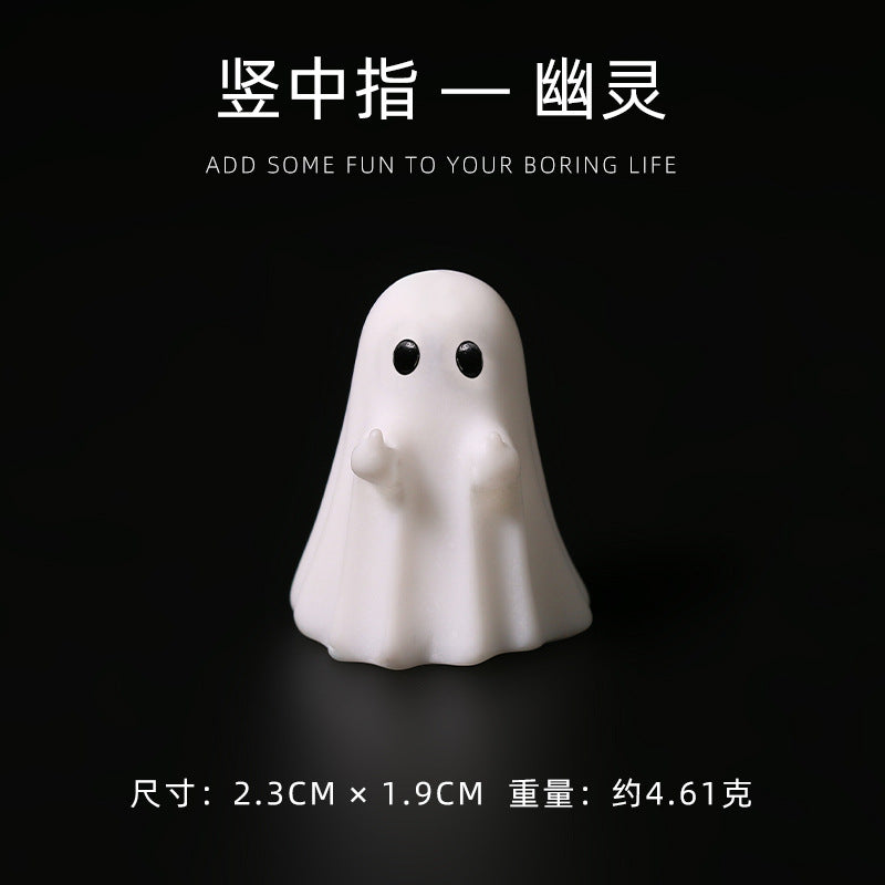 Wholesale Resin Ghost Middle Finger Figurine Funny  Decor Party Gift Home Decor