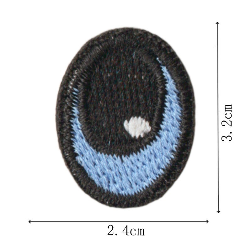 Wholesale Embroidered Cartoon Eye Patches Iron On DIY Decorative Accent For Towels Clothing Craft Supply