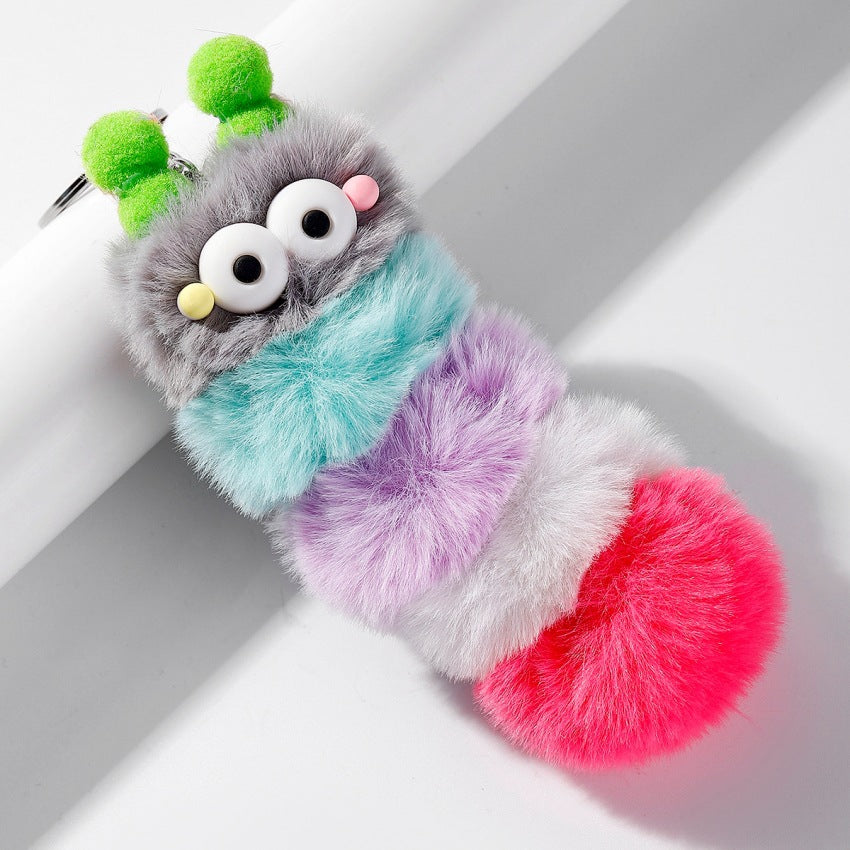 Wholesale Cute Caterpillar Keys Plush Keychains