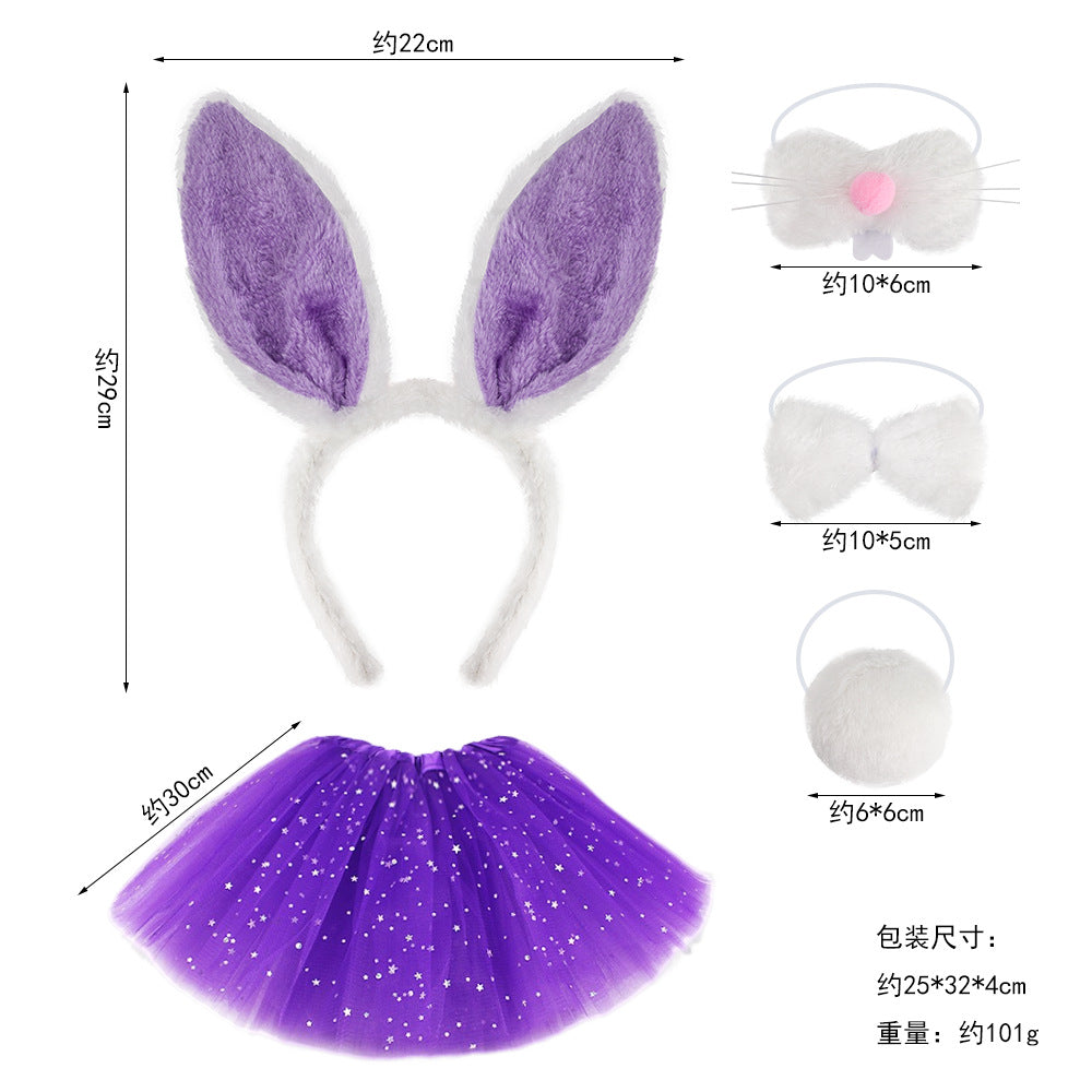 Wholesale Halloween Women Children's Performance Props Easter Cute Plush Rabbit Ear Headwear