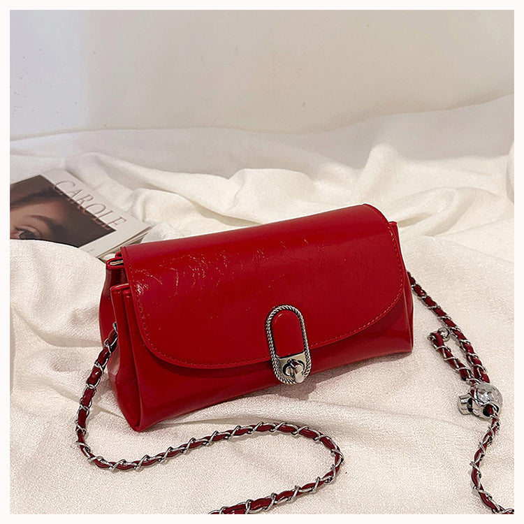 Wholesale Simple Chain Shiny Shoulder Crossbody Small Square Bag