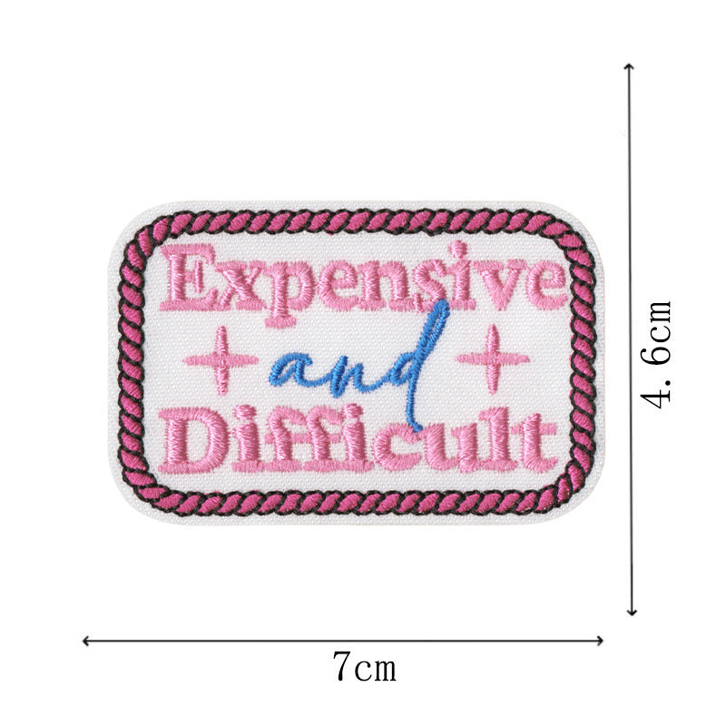 Wholesale Stylish Bar Theme Embroidered Patches Embroidery Thread Set Of 16 Cartoon Letter Badges For et DIY Scrapbook Fashion Accessory