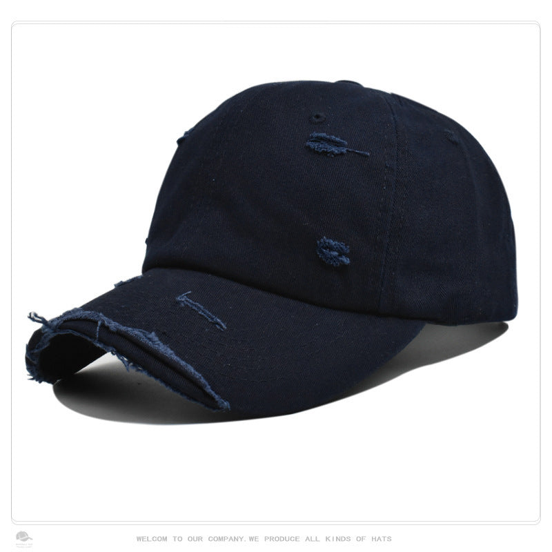 Wholesale Fashion Personality Outdoor Shade Hat Men's European and American Retro Old Brim Broken Edge Baseball Cap Women