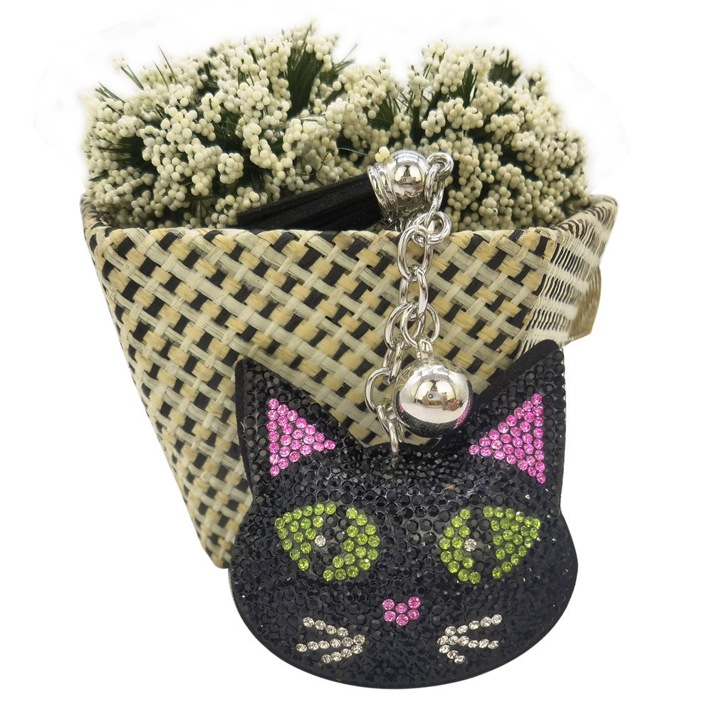 Wholesale 4pcs Cartoon animal kitten diamond studded Rhinestone Keychain