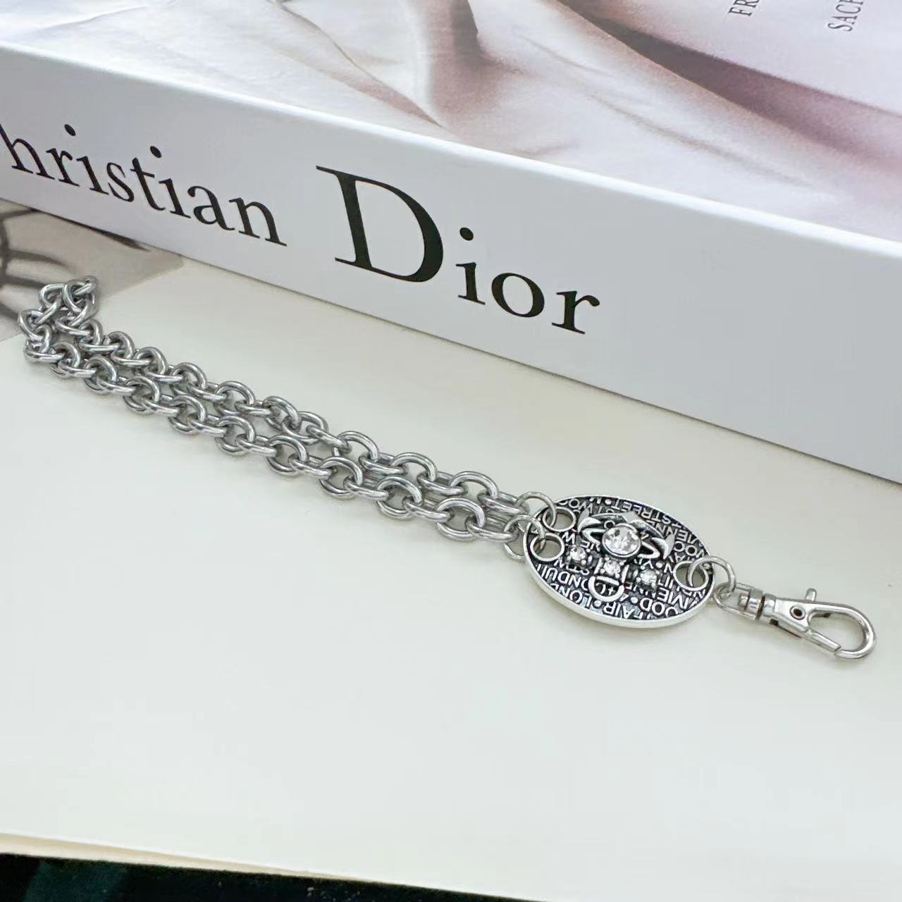 Wholesale Punk Style Distressed Diamond Skull Anchor Bracelet