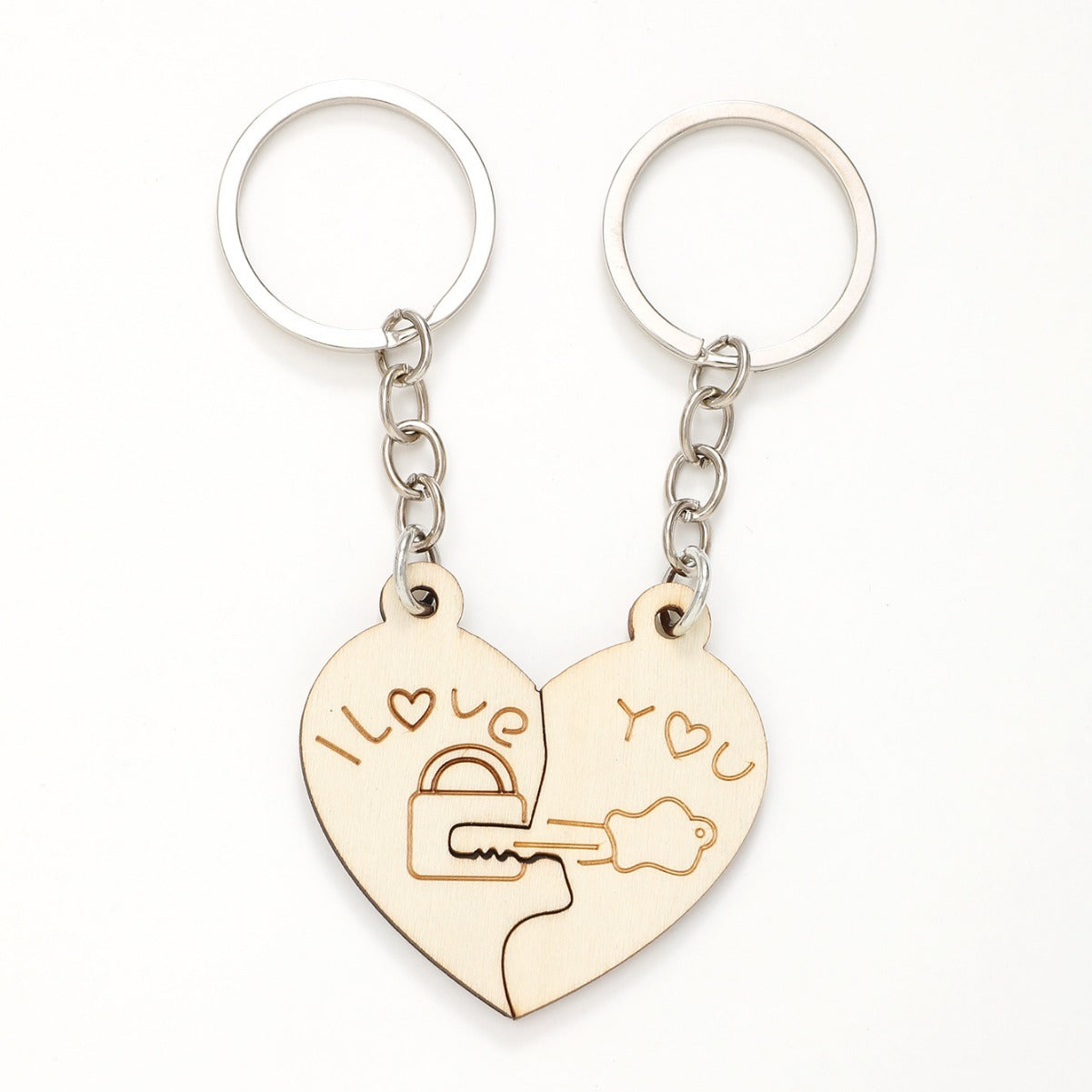 Wholesale Couple Gifts Wooden Clover Wooden Chips Laser Wooden Keychains