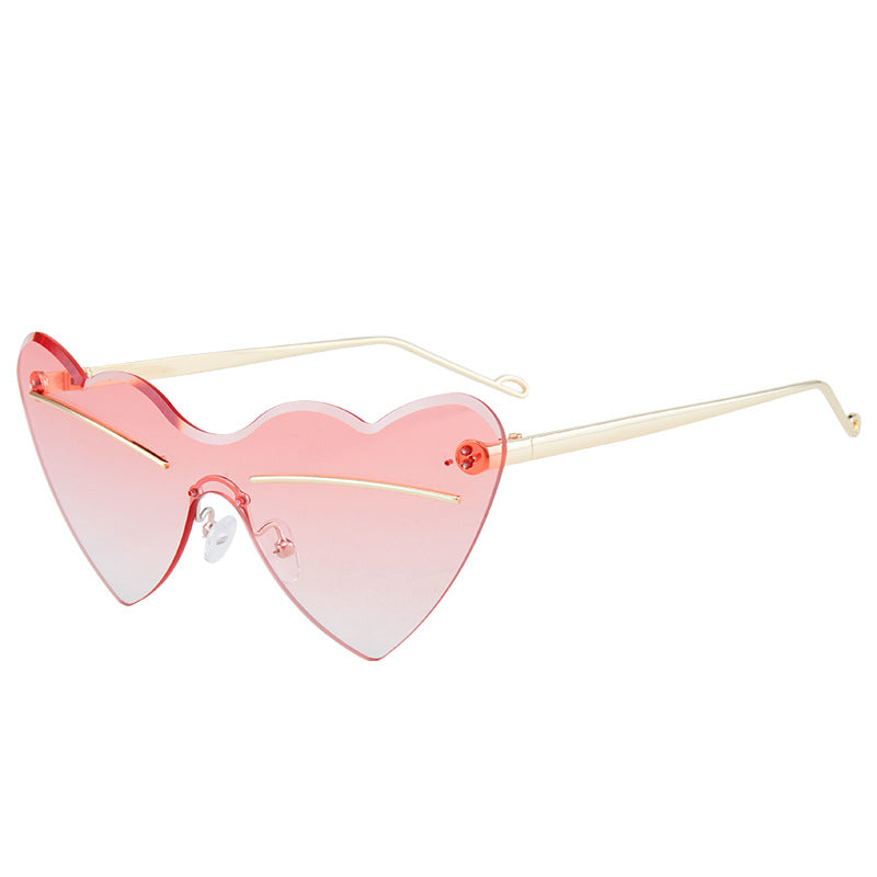 Wholesale Love Style Hip Hop Concave Shape Frameless Trimmed PC Sunglasses