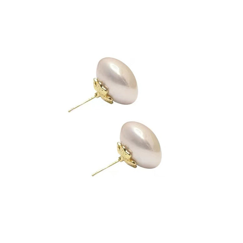 Wholesale Half Round Pearl Alloy Earrings