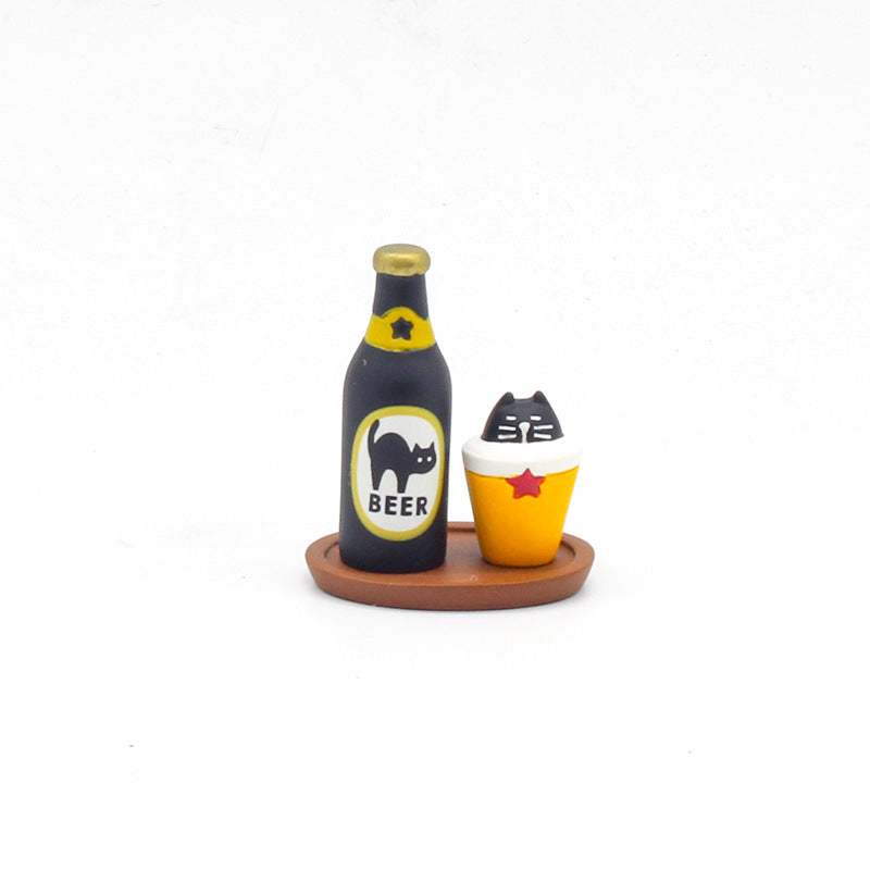 Wholesale  Themed Clown Cat Pumpkin Miniature Resin Scene Ornament For Home Decor Gift