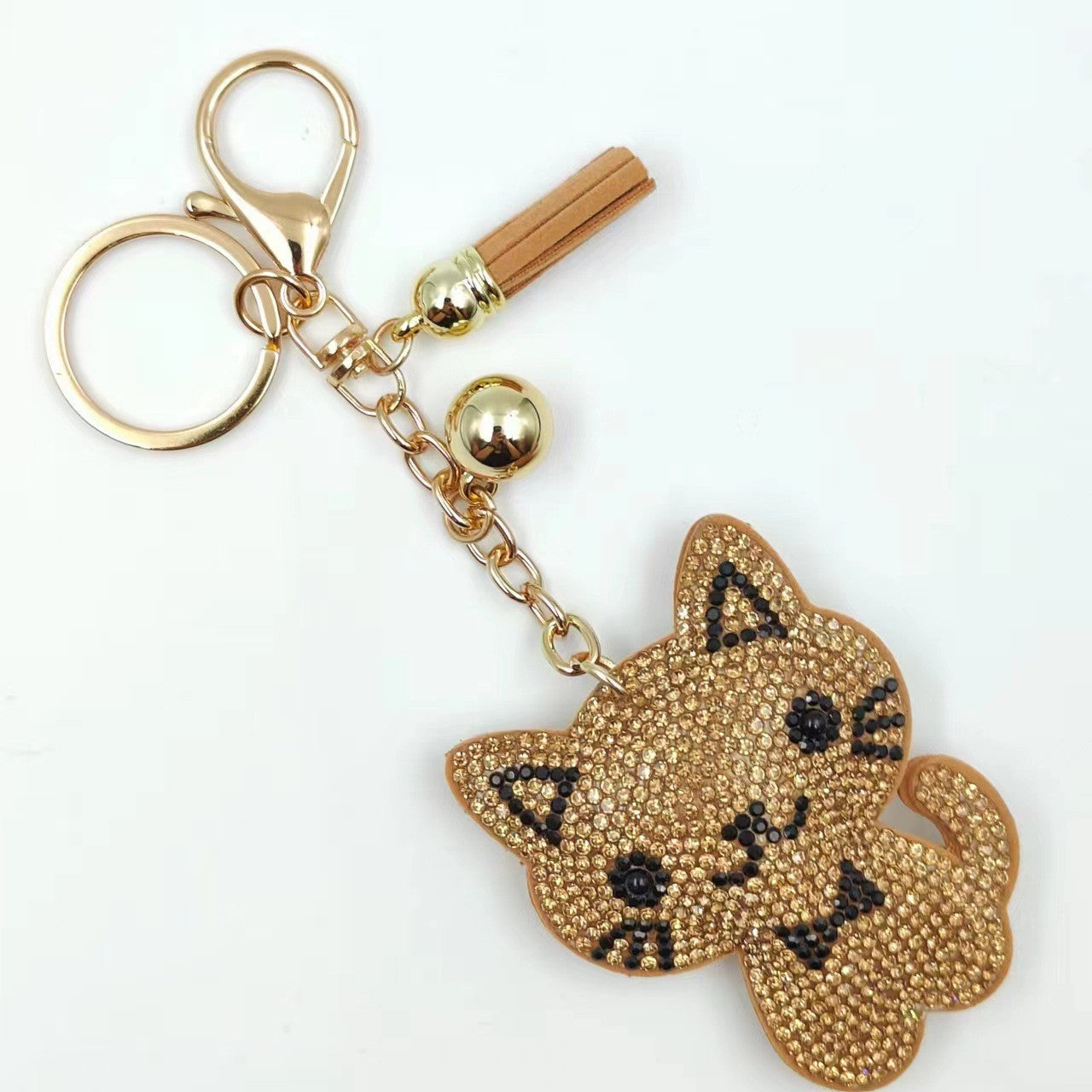 Wholesale 12pcs Creative Cartoon Kitten Diamond Keychain