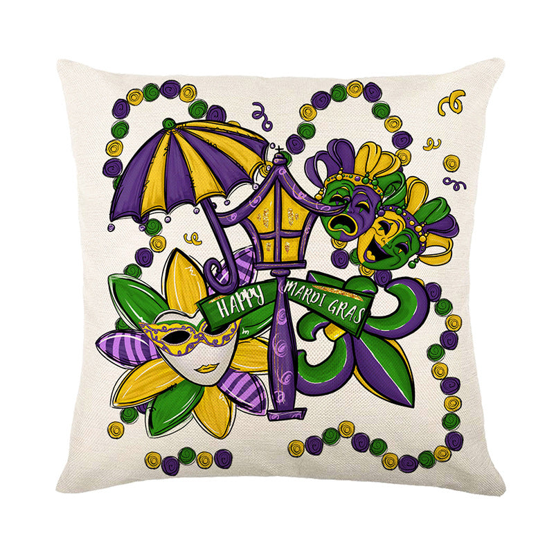 Wholesale Carnival Mask Party Polyester Pillow Cover