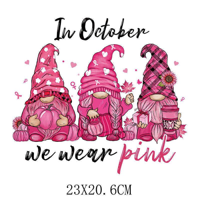 Wholesale Pink ribbon heat transfer pattern   UV DTF Ready to Press Transfers Wraps