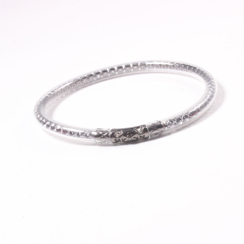 Pulsera de silicona de hexagrama de diamantes de jonces bouddhiste