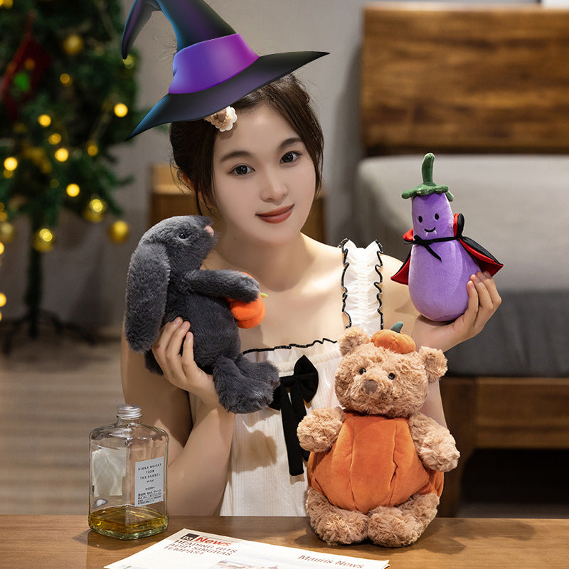 Wholesale Halloween Doll Plush Toy Pumpkin Bear Pumpkin Rabbit Ornament