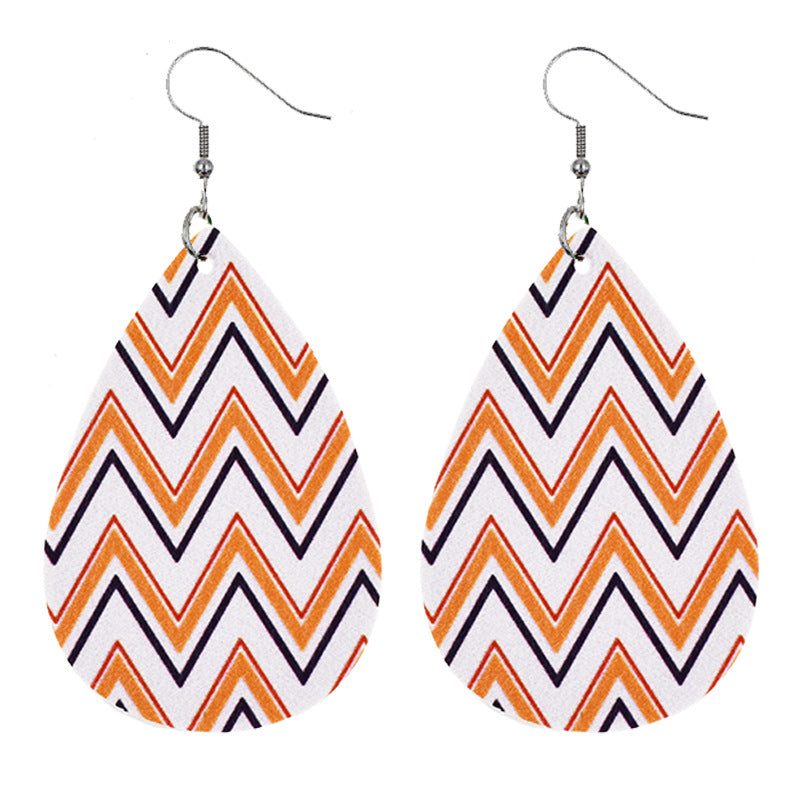 Wholesale Bat Elf Water Drop  Leather Earrings