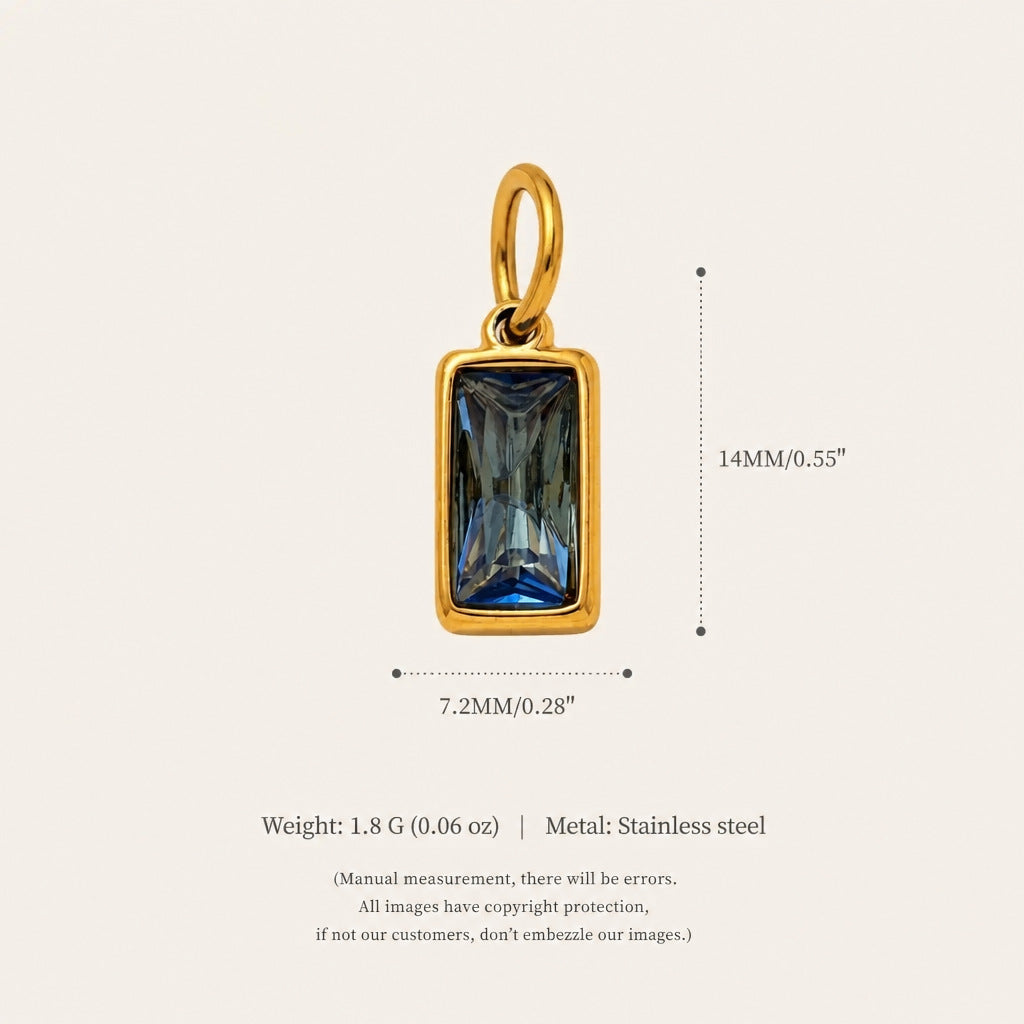 Wholesale Titanium Steel 18K Gold Plated Teardrop Pendant Necklace Snake Bone Chain Birthstone Fashion Accessory For Party Gift