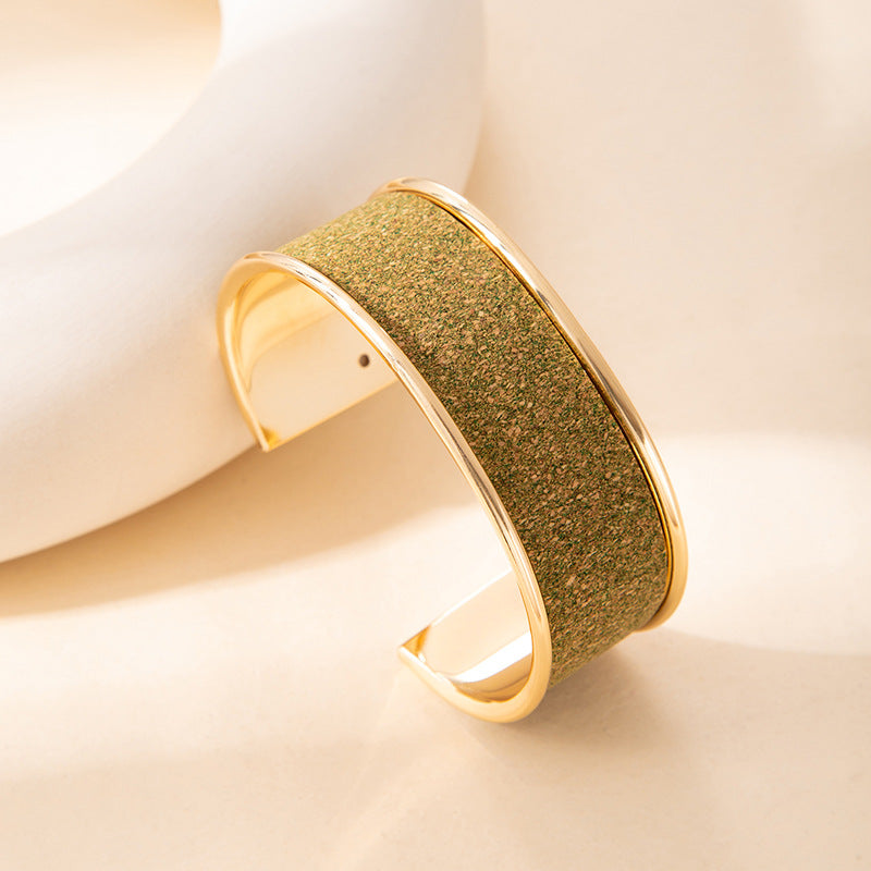 Wholesale Graffiti Cartoon flower Wide Edge Open Bracelet