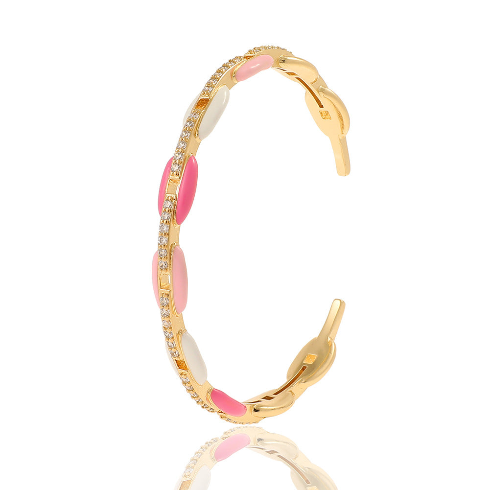 Wholesale Drip Oil Geometric Retro Jump Color Bracelet