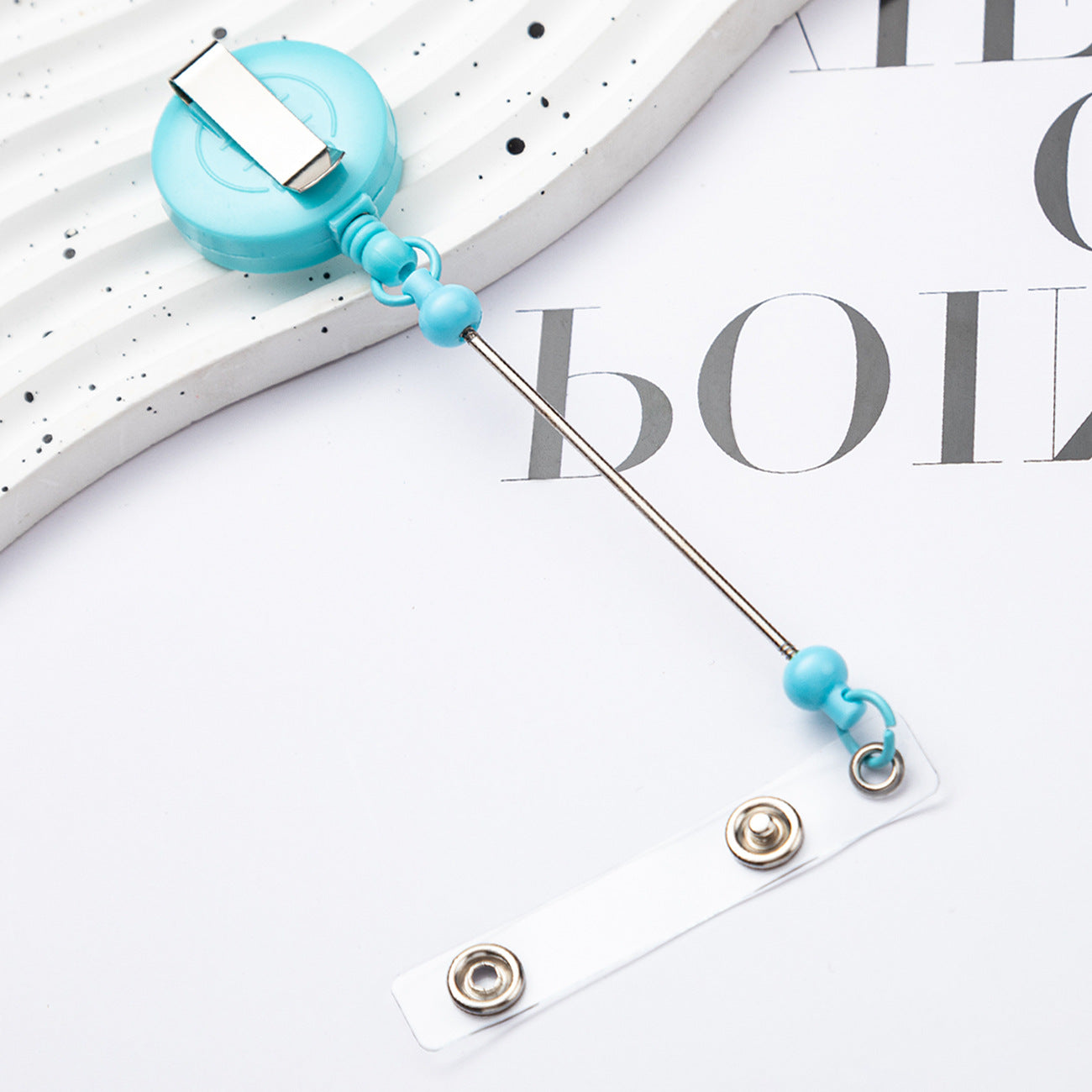 Wholesale 500pcs Badge Reels DIY Beadable Bar Retractable Keychain