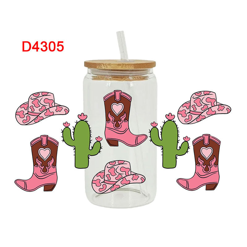 Wholesale UV Transfer Paste Glass C16oz Cup UV DTF Wraps 23cmX11cm