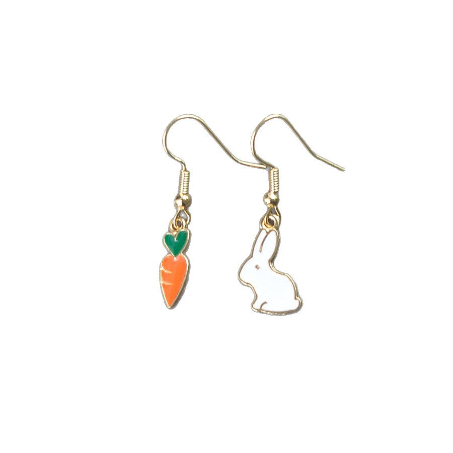 Wholesale  Cartoon Rabbit Carrot Easter Zinc Alloy Earrings