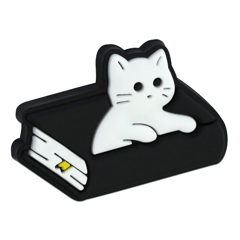 Wholesale Random 100pcs Creative Cartoon Black Cat Shape Pvc Soft Glue Beads