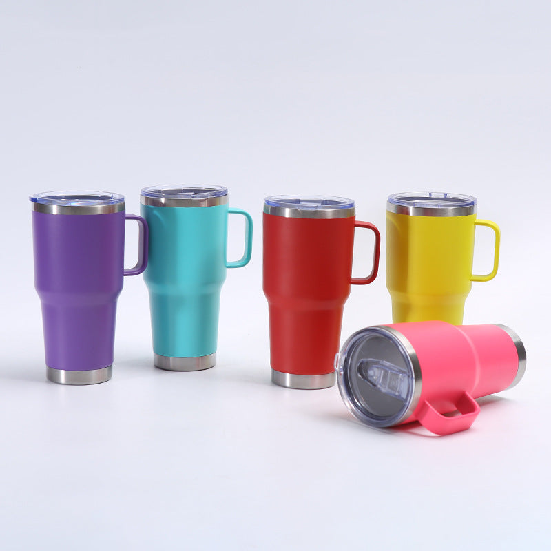 Wholesale Tumbler Stainless Steel Thermos Cup with Handle Portable Large Capacity Vacuum Ice Cup