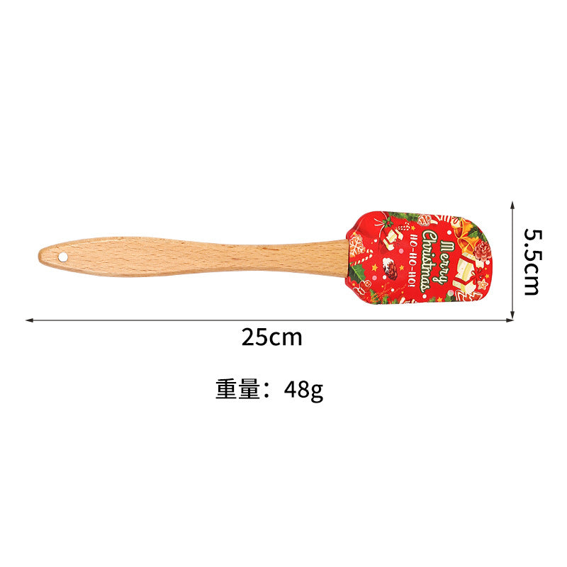 Wholesale Silicone Spatula Household Wooden Handle Butter Spatula