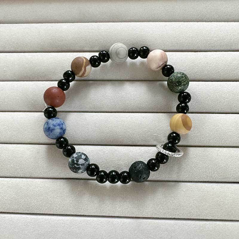 Wholesale Starry sky galaxy bracelet volcanic stone lapis lazuli eight galaxies bracelet