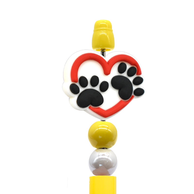 Wholesale Random 100pcs/pack Cartoon Dog Footprint Beads  Focal Beads
