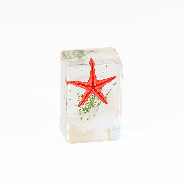 Wholesale 6pcs Starfish Specimen Resin Transparent Handmade Glue Ornaments