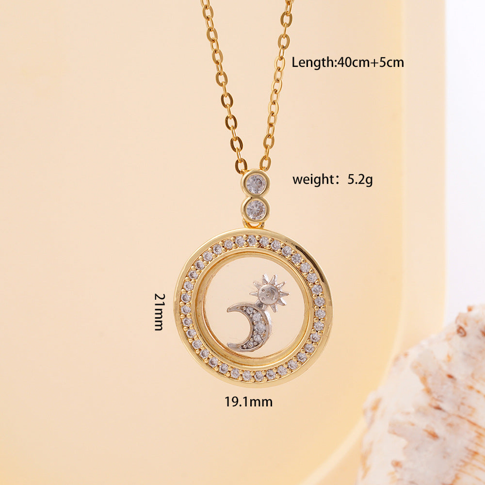 Wholesale Love Bear Necklace Copper Gold Plated Zircon Vintage Pendant Clavicle Chain