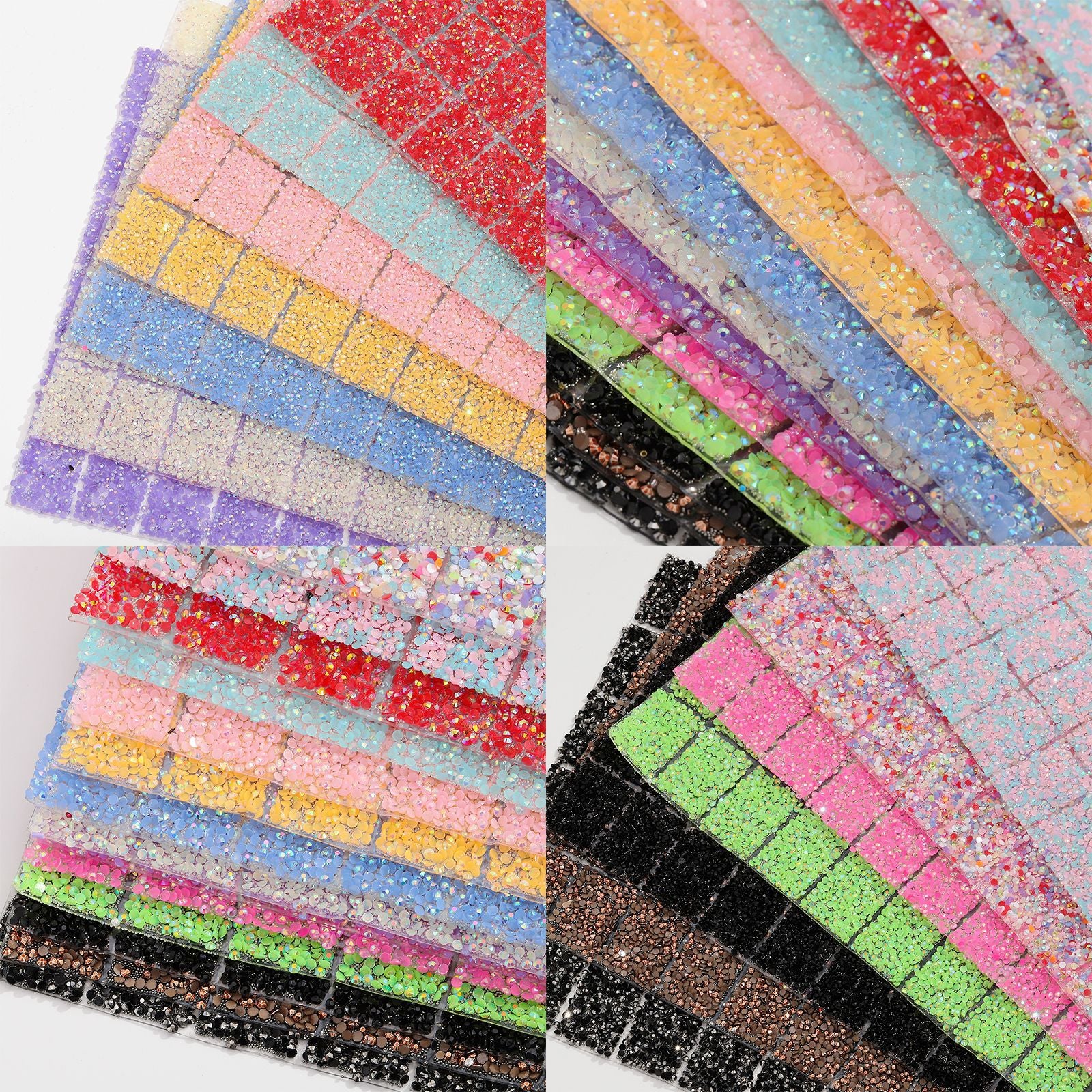 Wholesale Flat bottom round hot-drill hot melt adhesive stickers double-sided square diamond stickers diamond clothing diamond nail table cushion pad can wrap 78pcs pens