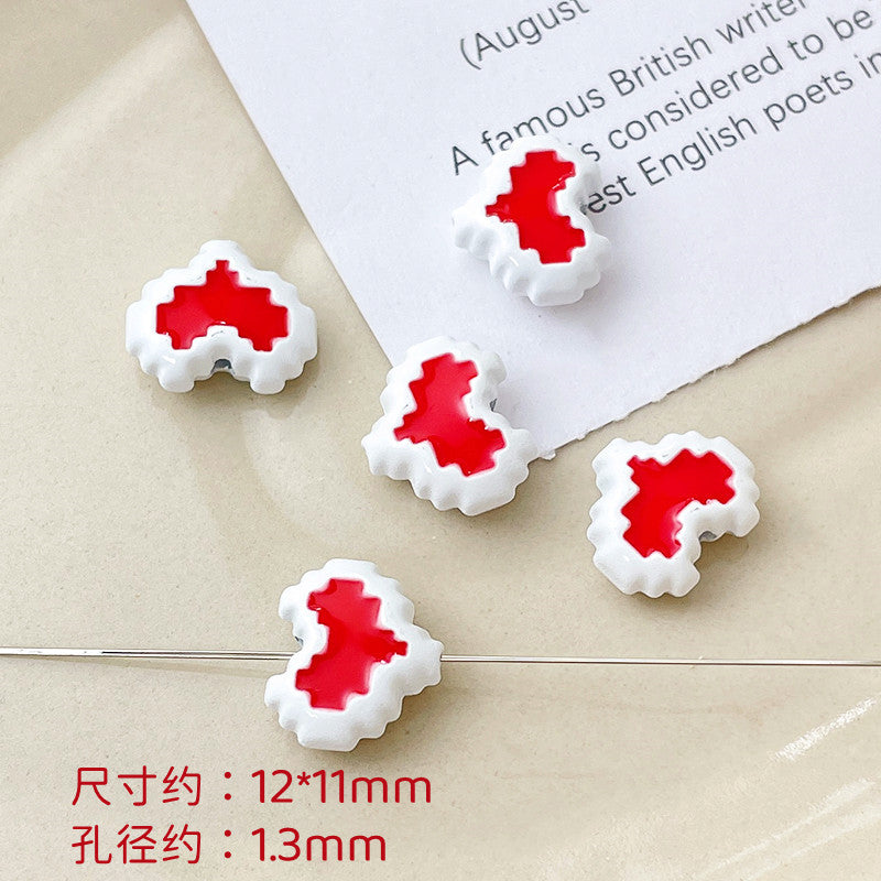 Wholesale 10pcs Dopamine Christmas Series Colorful Love Gift Box Beads