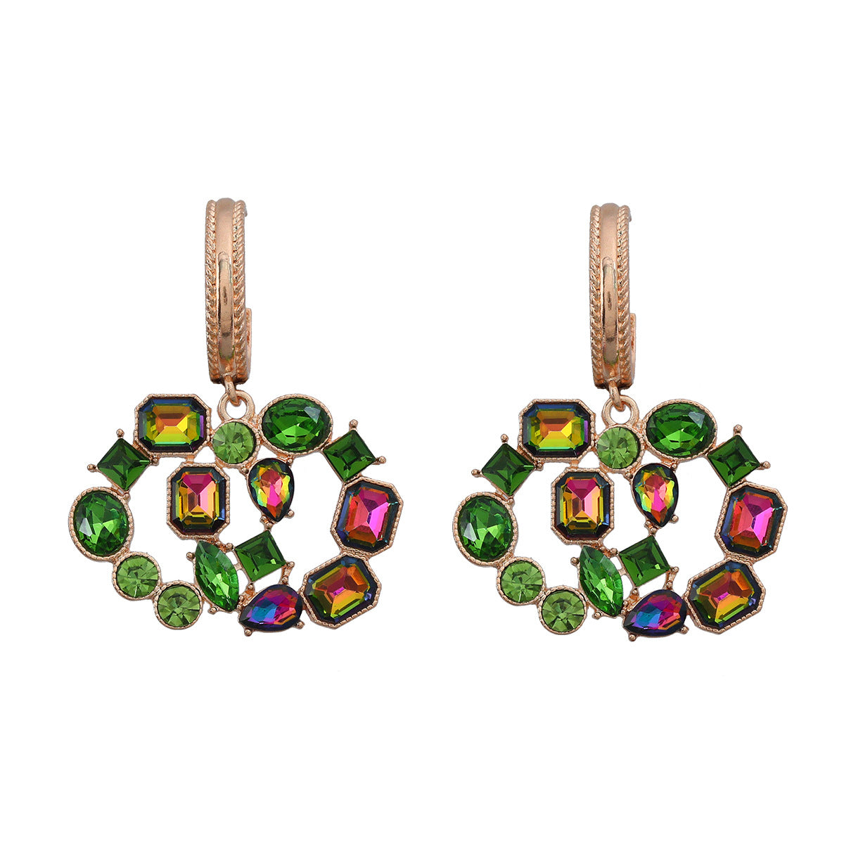 Wholesale Color Diamond Boho Party Gemstone Earrings