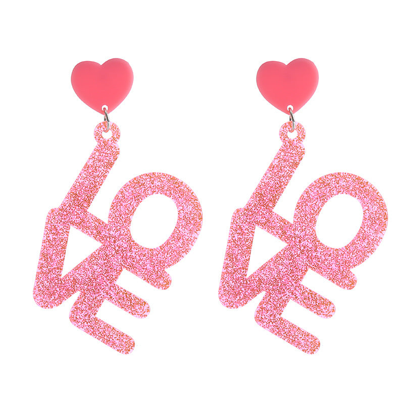 Wholesale Valentine's Day Love Acrylic Earrings