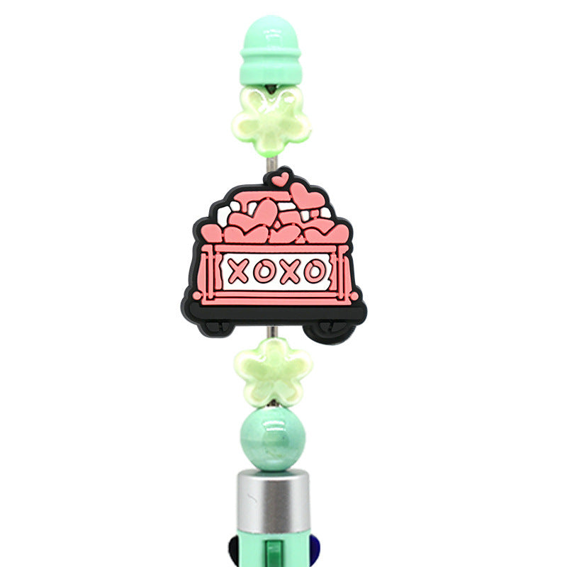 Wholesale Random 100pcs valentine' s day rotatable pen beads