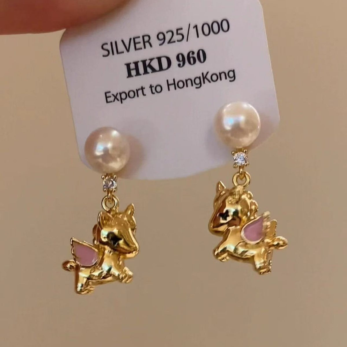 Wholesale 2026 Pegasus Pearl Earrings