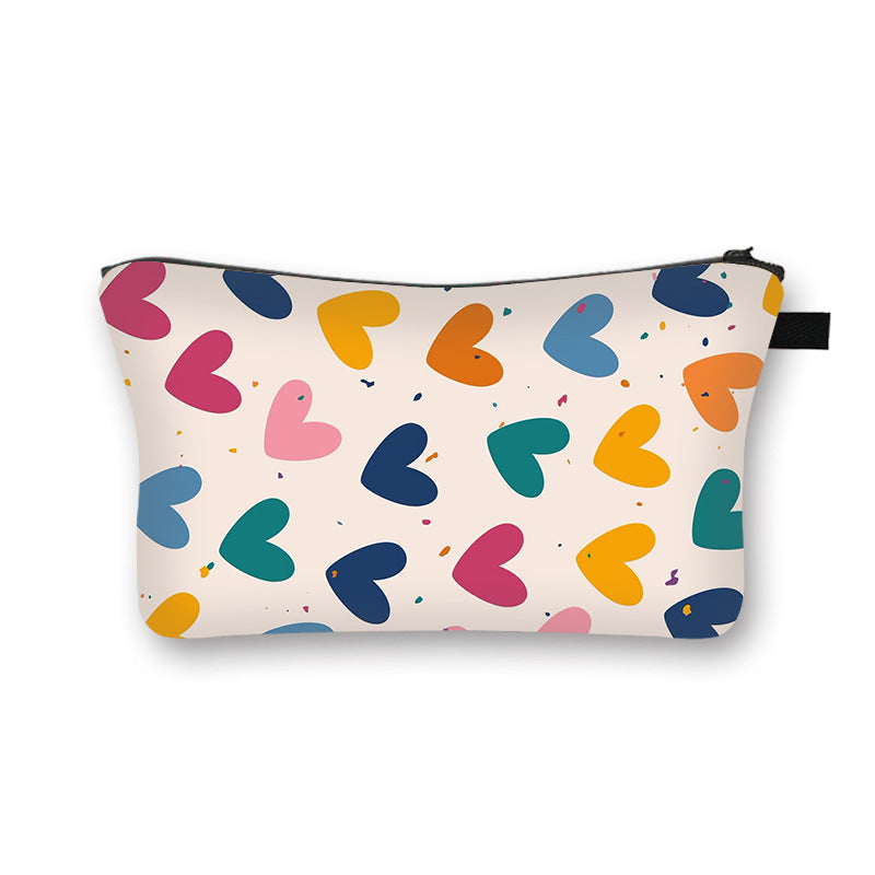 Wholesale new valentine's day love sweet breathable girl makeup bag student storage bag cartoon makeup portable