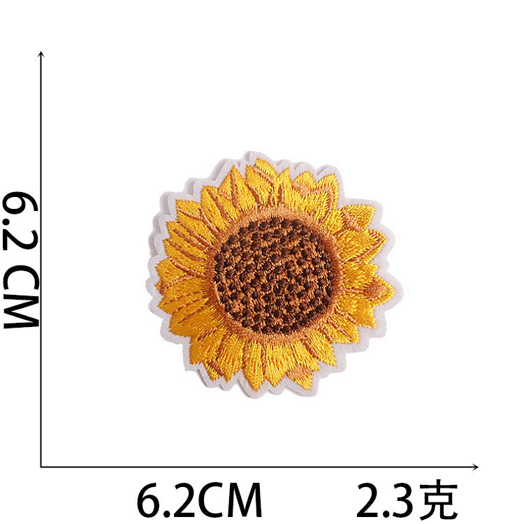 Wholesale Polyester Embroidered Sunflower Patches For Clothing DIY Fashion Accessory Trendy Resale