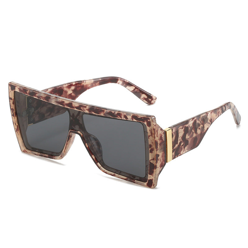 Wholesale Square One-Piece Retro Large Frame Sunglasses