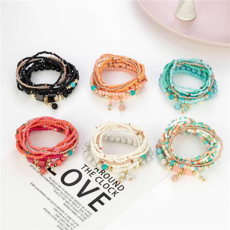 Wholesale Bohemian Handmade Multi-layer Alloy Bracelet