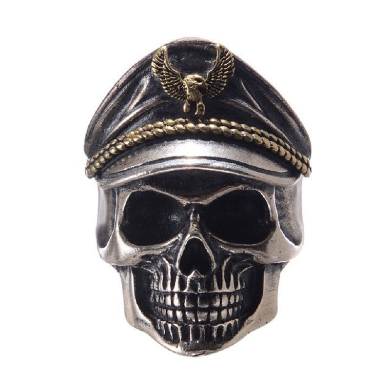 Wholesale Men's Skull Officer Open Metal Ring